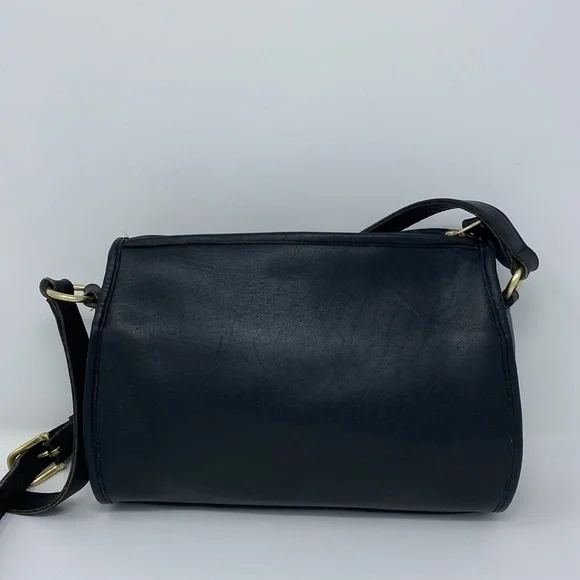 Coach Vintage Black Leather Austin Crossbody Adjustable Strap Purse - Picture 3 of 14